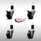 Service Caster 3'' SS Soft Rubber Swivel 1-3/4'' Expanding Stem Caster Set 2 Total Lock Brakes, 4PK SCC-SSEXTTL20S314-SRS-2-S-2-134 - alternate 4